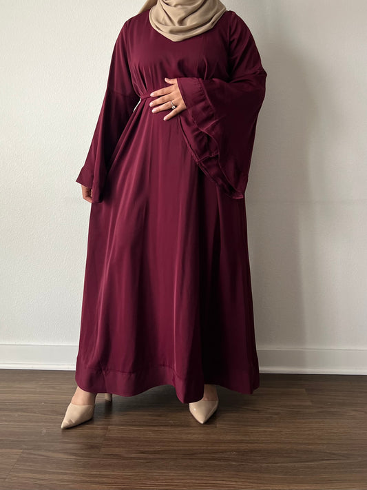 Shams Abaya in Burgundy [PREORDER]